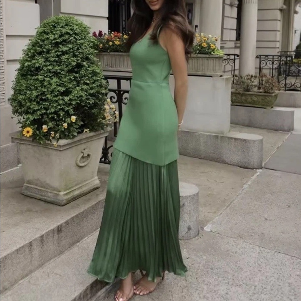 Zara PLEATED KNIT COMBINATION DRESS